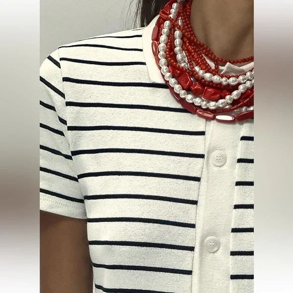 Zara Jewelry Nwt Zara Red Beaded Pearl Layered Necklace Poshmark